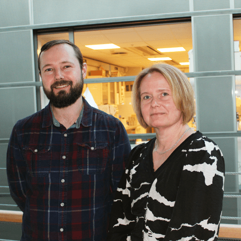 Áki Jarl Láruson, stofnerfðafræðingur hjá Hafró og Katrín Halldórsdóttir, verkefnisstjóri hjá Lífvísindasetri HÍ